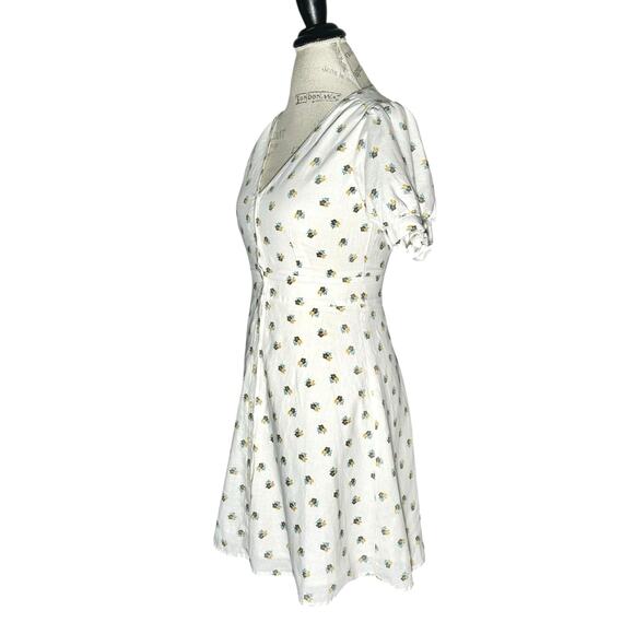 Gap | Women | Floral Tie Sleeve Spring Button Up Mini Dress - Picture 4 of 11